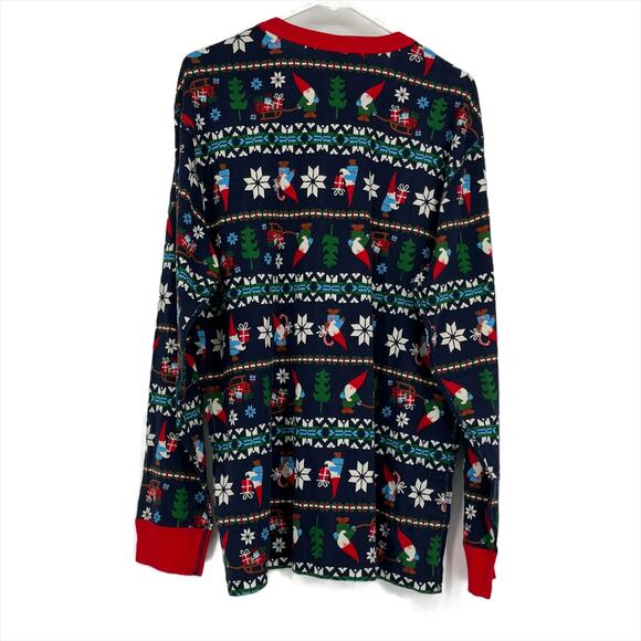 Hanna Anderson Gnome Sweet Gnome Holiday LJ PJ Top in Blue/Multi Size XX-Large - Picture 3 of 6